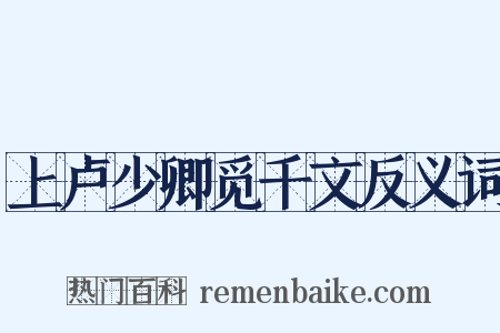 上卢少卿觅千文反义词是什么意思的图片